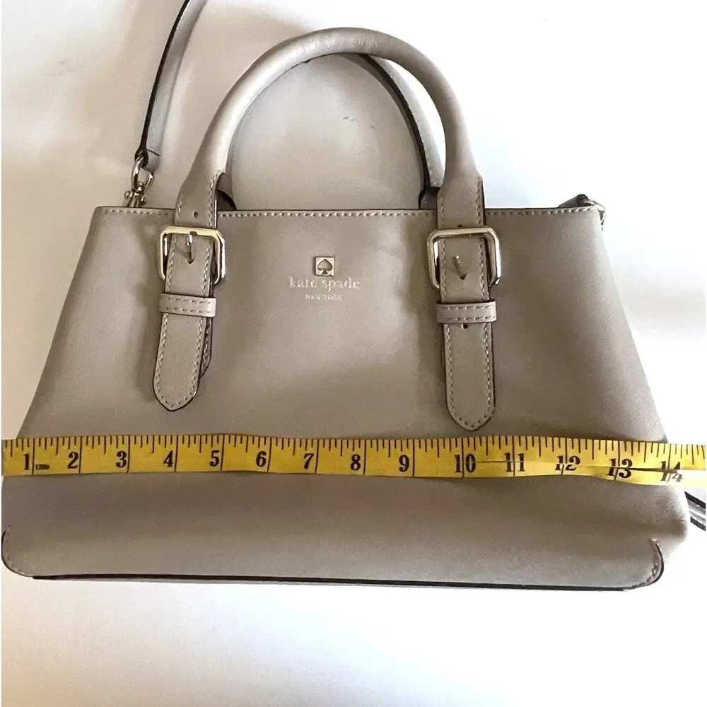 Kate Spade Gray Leather Satchel Crossbody Bag Cove Street Provence *FLAW
